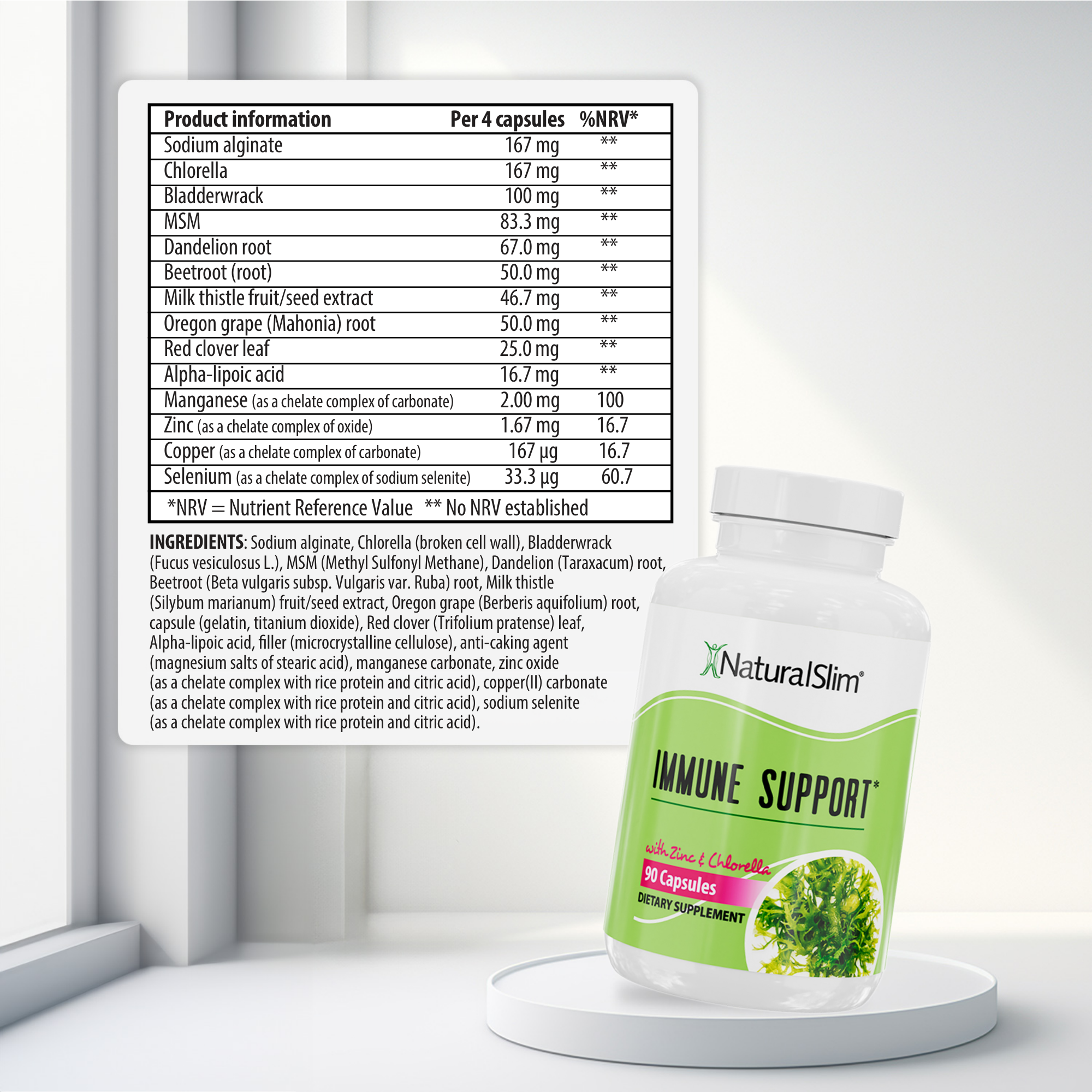 Immune Support nutritional information