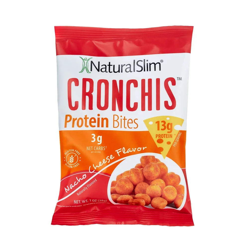 CRONCHIS Protein Bites Nacho Cheese, box of 6 and single bag