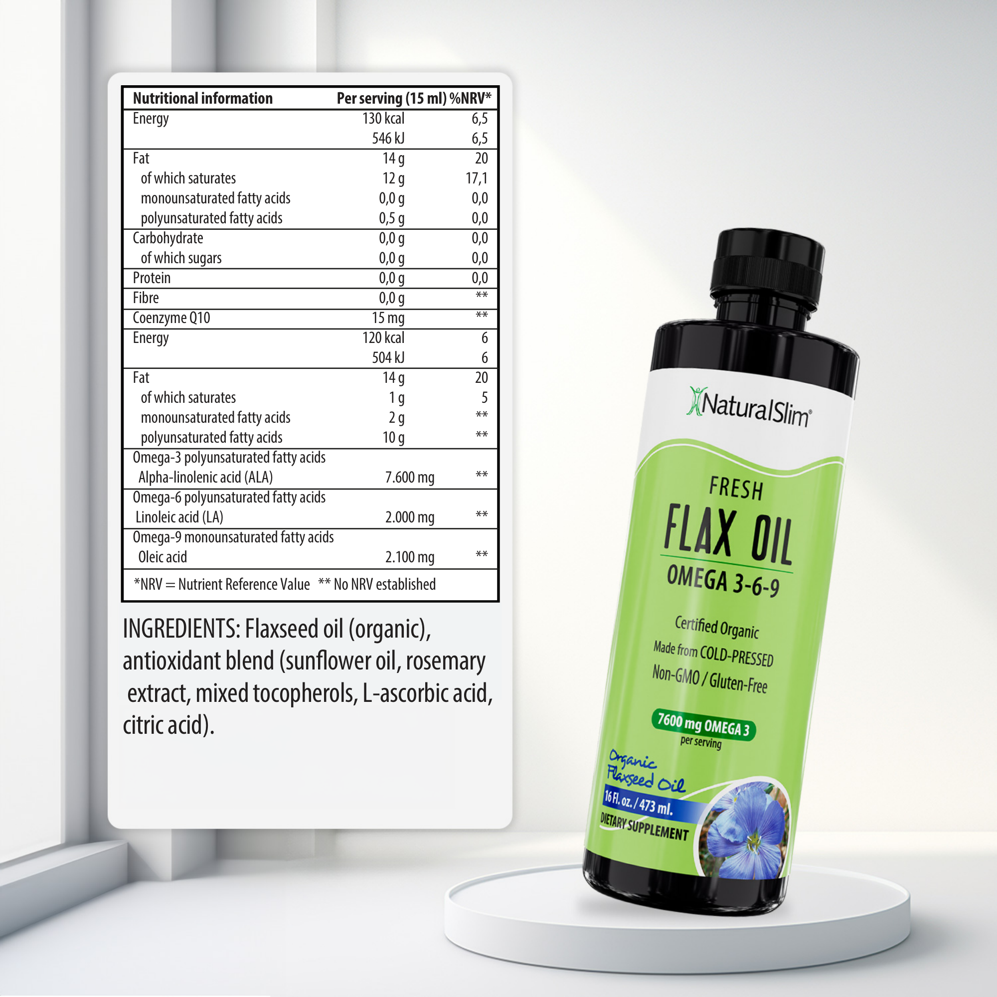FlaxOil nutritional information [facts]