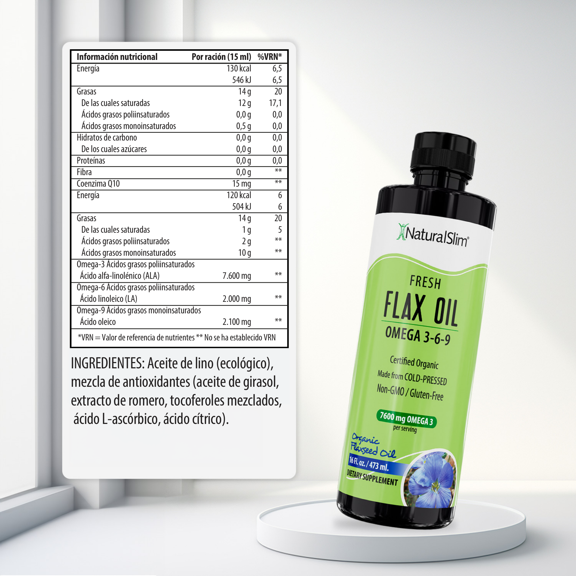 FlaxOil información nutricional [facts:es]