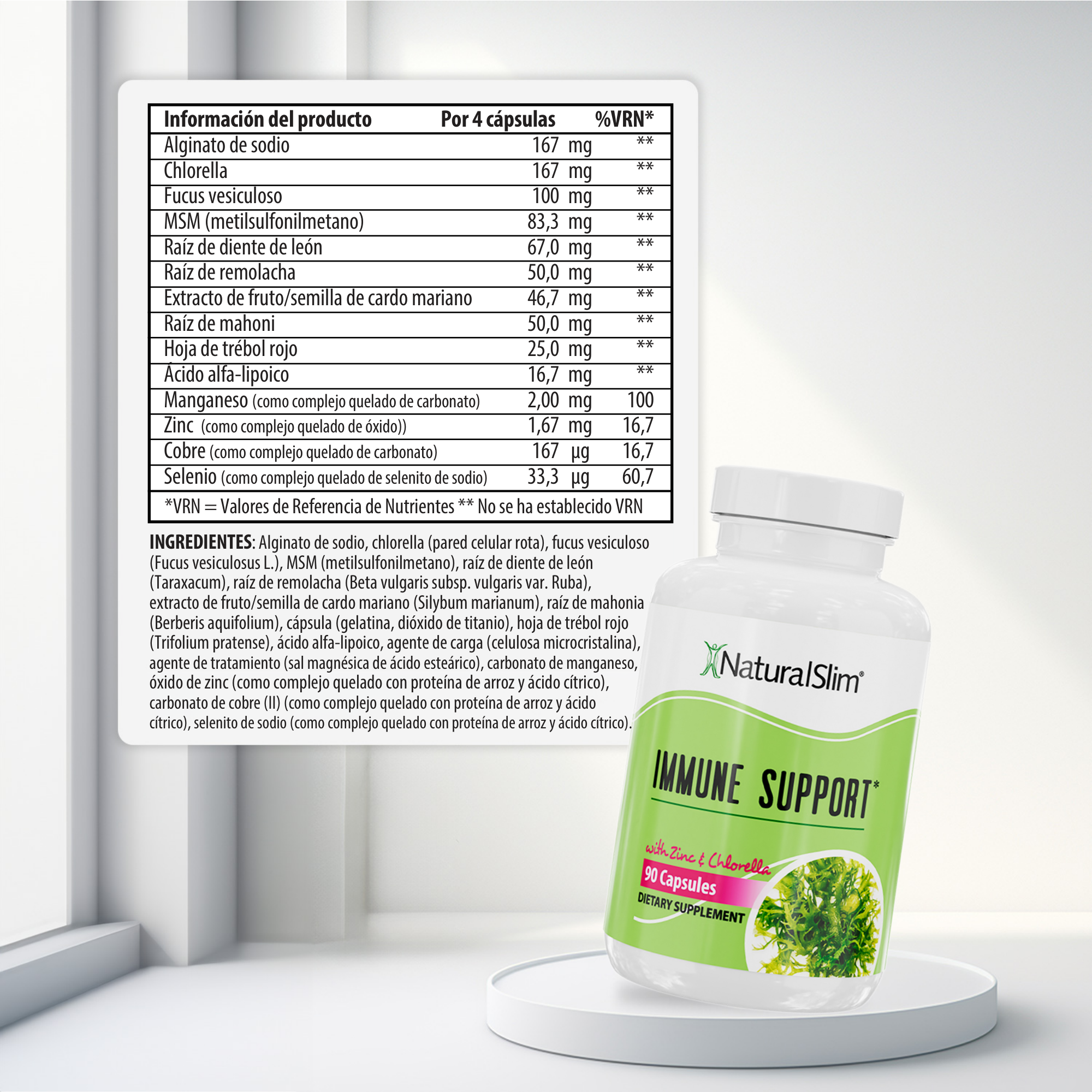 Immune Support información nutricional [facts:es]
