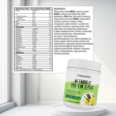 Metabolic Protein C-Plus Vanilla nutritional information