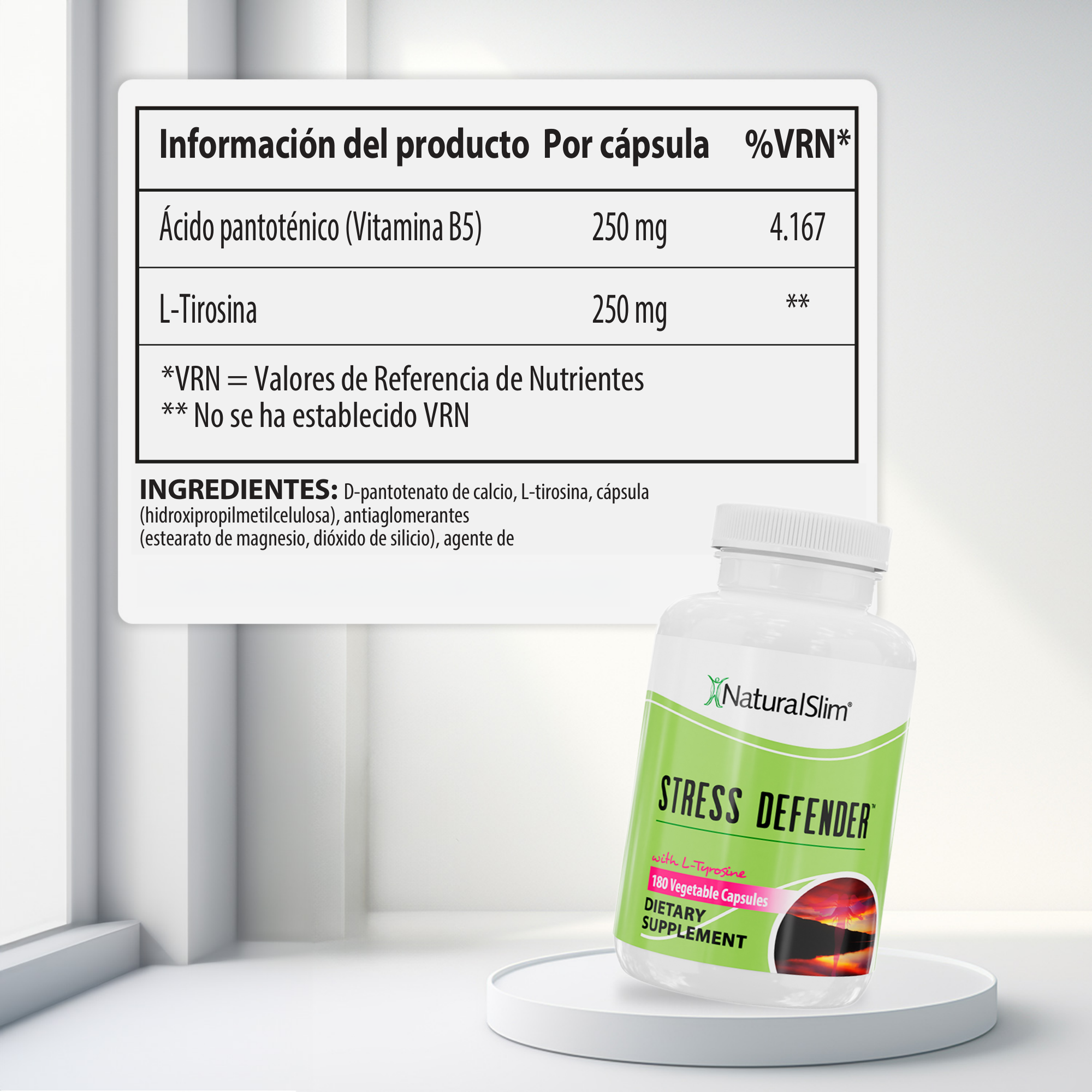 Stress Defender información nutricional [facts]