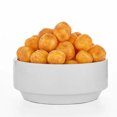 CRONCHIS Protein Bites nacho cheese bites in a bowl