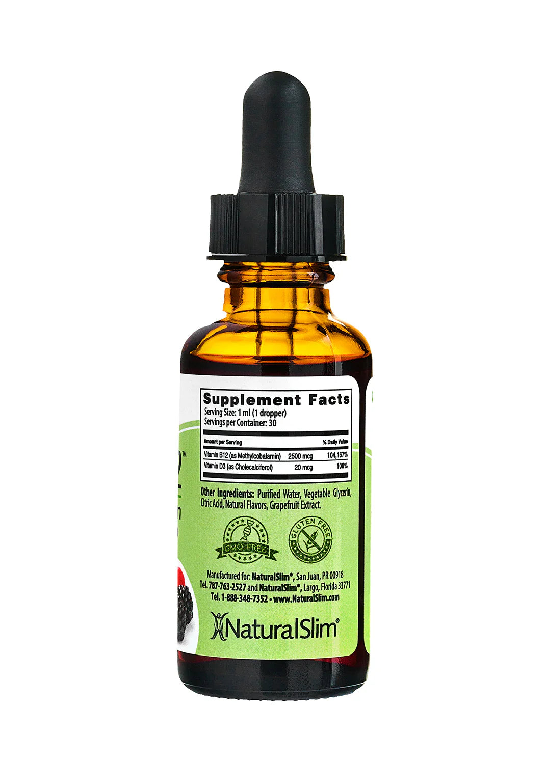 Metab-12 | Berry Liquid Vitamin B-12 (methylcobalamin) + Vitamin D